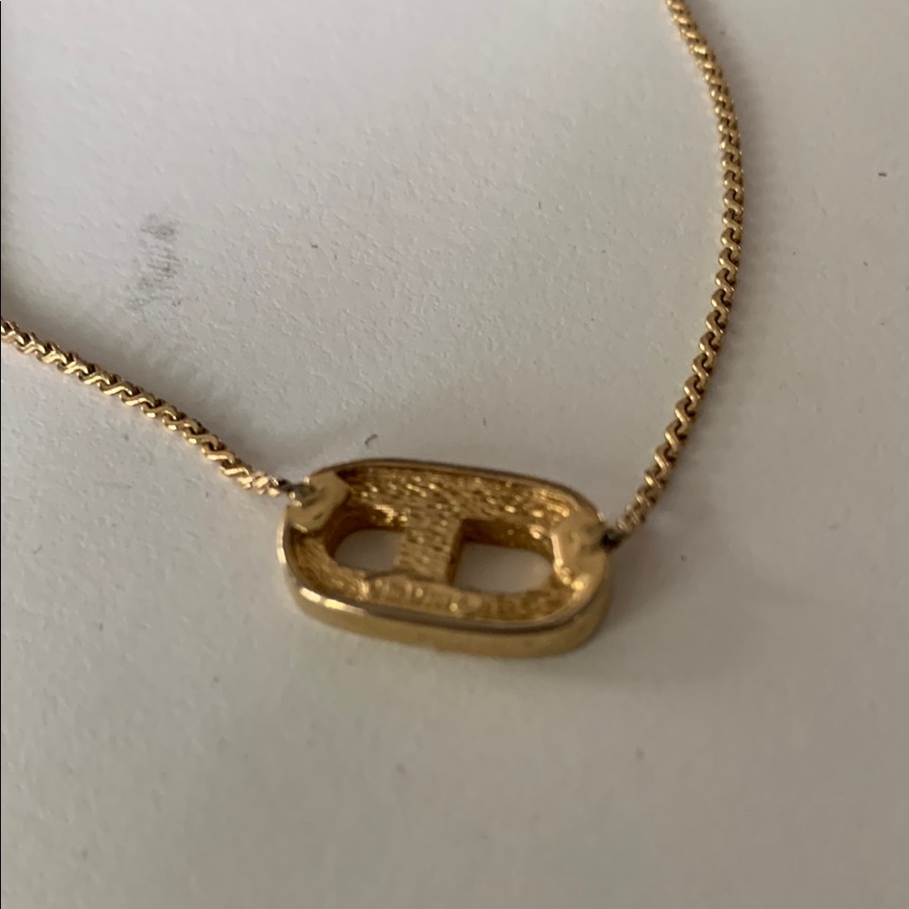 Dior Gold Necklace with Crystal Embellished Pendant missing stones - Picture 3 of 4